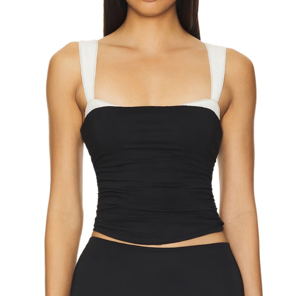 Free People Black and White 2 Tone Top